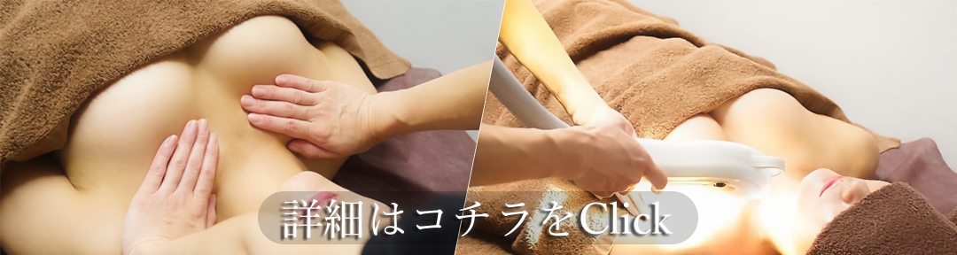 恵比寿・銀座のバストアップサロン パトラクシェで提供しているバストアップを中心としたボディトリートメントのバナーです。